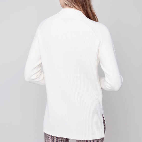 Charlie B mock neck tunic sweater - cream - Picture 2 of 5